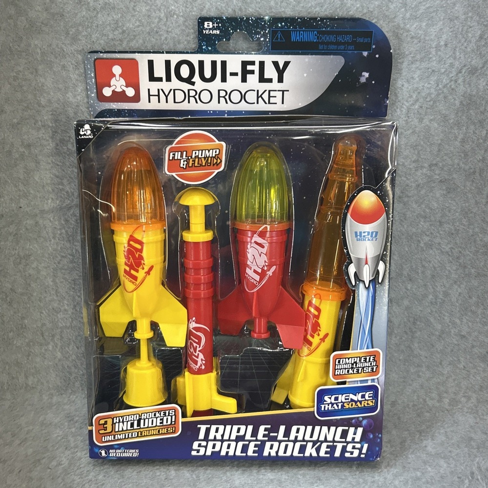 Triple-Launch Water Rocket Set Toysmith Endless Launches Liqui-Fly 3 Rockets Fun